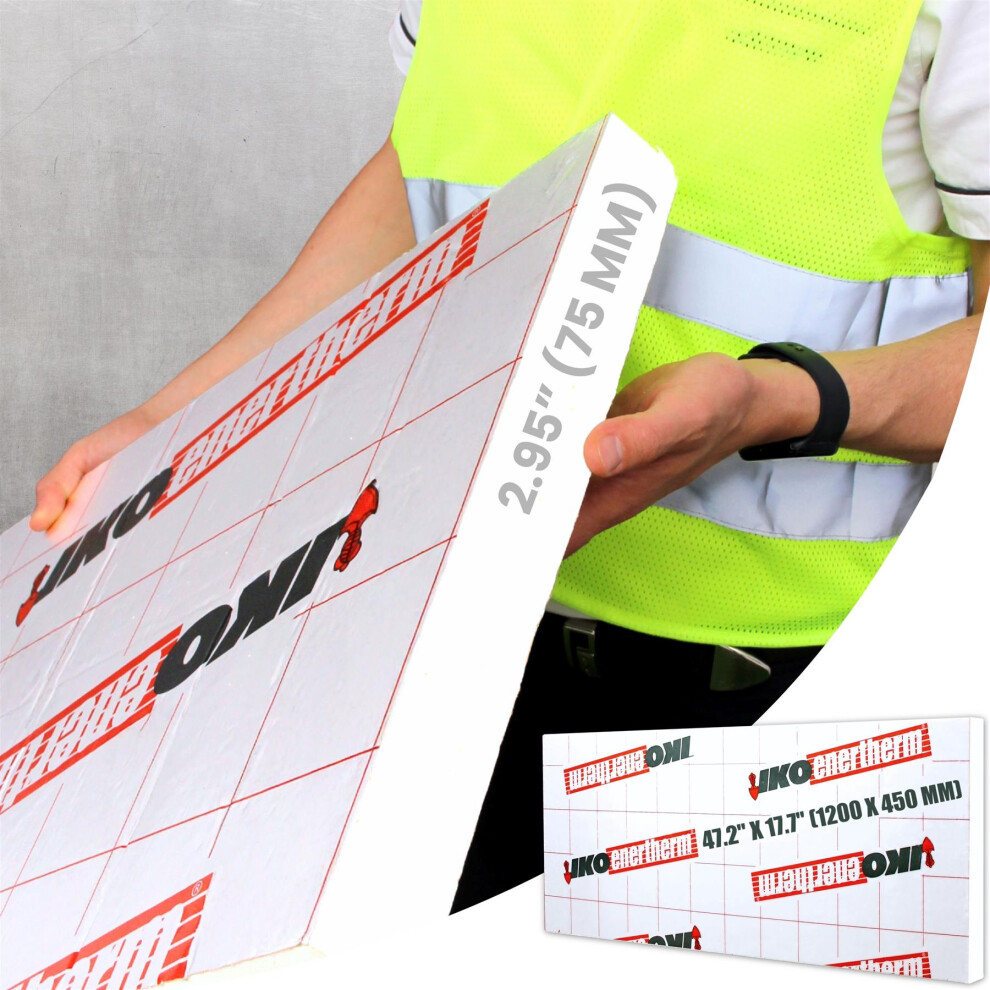 (75 Mm, 5) Pir Insulation Board 1200 X 450 Thermal Panel Aluminum Foil On Both Sides 5061064156916