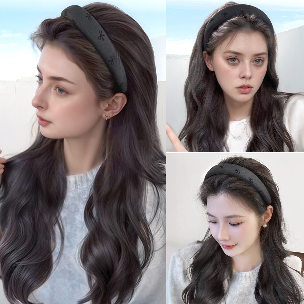 Creation-3C (Brownish Black) Glueless Wavy Headband Wig For Halloween & Daily Use