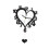 Acrylic Wall Clock with Arabic Numerals, Silent Movement, Heart Shape Decorative Black 3