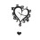 Acrylic Wall Clock with Arabic Numerals, Silent Movement, Heart Shape Decorative Black 5