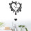 Acrylic Wall Clock with Arabic Numerals, Silent Movement, Heart Shape Decorative Black 6
