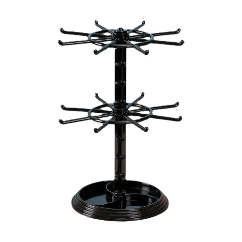 2-Tier Rotating Bracelet & Ring Holder Stand Black 2