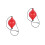 2Pcs Pear Shape Boxing Ball Red PU Reflex Training Bag 10