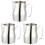 3Pcs Stainless Steel Creamer Frothing Pitcher Silver Handle 3