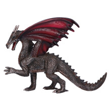 Dragão de brinquedo em estilo fantoche, criatura fantástica facilmente animada com materiais de alta qualidade, detalhes realistas e cartão