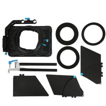 Matte Box ajustável para cinematografia, compatível com trilhos de 15 mm e bandejas de filtro giratórias, design de encaixe, dobrável, com