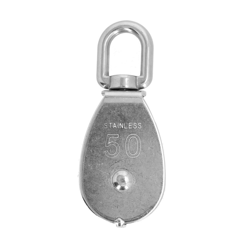 360Degree Rotating Single Pulley Block Stainless Steel Swivel Hook High Load Capacity Corrosion Resistant Flexible Pulley Rust Free Wear Resistant 9049227952946