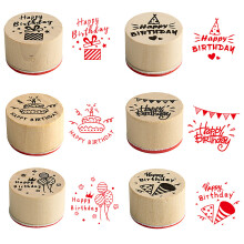 Handmade In USA Rubber Stamps For Card Making, Clear Printing Embossed Happy Birthday Design Stamp Kit Compatible With Dye Pigment Inks For