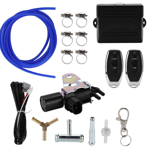 Wireless Exhaust Cutout Valve Kit Remote Control Metal Plastic Rubber 1