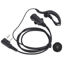 Auricular con botón pulsar para hablar, radio bidireccional, micrófono con cancelación de ruido, clip para la oreja suave y cómodo en forma de G.