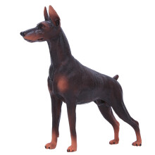 Miniatűr gyűjthető valósághű dobermann állatszobor, oktatójátékok gyerekeknek élethű kutyaszobrokkal és nem mérgező festékkel