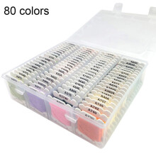 Creative DIY Embroidery Thread Kit with Friendship Bracelet Strings, Color-Coded Organizer Box for80Premium Cotton Floss Shades Multi Purpose