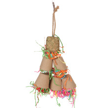 Safe Bird Toy Collection Vibrant Frilly Paper Elements Easy Installation Encourages Play And Exploration For Conure Macaw Parrotlet