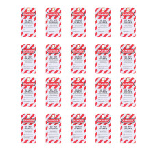 Ikke bruk-etiketter Låseetiketter OSHA-samsvarende utstyrsvedlikehold Høykvalitetsmaterialer Rivebestandige Værbestandige Kjemikalier