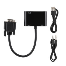 Gold Plated HDMI Adapter VGA To HDMI Converter, Stable Data Transmission High Wear Resistance Wide Compatibility With PC Monitor Projector Easy Setup