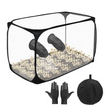 Mushroom Cultivation Still Air Box - Foldable Transparent Mushroom Grow Tent Kit, Mushroom Growing Kit Box with Gloves, Portable Mushroom Grow Bag for