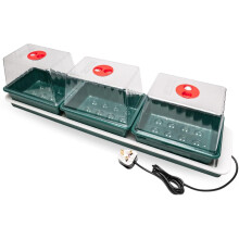 AMOS Eezy Grow Trio Propagator ? Heated Electric Seed Starter for Faster Germination & Healthy Plant Growth Indoor Greenhouse with Humidity Control