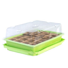 Windowsill Greenhouse Seed Propagator With Veg Seeds 24 Cell Paper Pot Plastic Trays with Clear Plastic Lid for Sowing Seeds 3x 24 Cell Windowsill