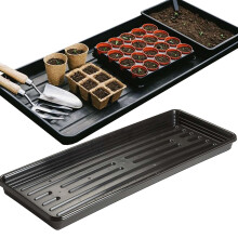 Pluto Packaging Large Black Multi Use Black Grow Bag Trays For Gardening, Growing & Transporting Pots (1)