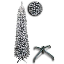 LG TRADERS LIMITED Large Snowy Slim Pencil Christmas Tree Artificial Snow Xmas Decoration Extendable 5 Ft/6 Ft/7 Ft (5 Ft)