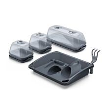 Prosperplast Mini Indoor Greenhouse 14 in 1 Set Cold Frame Propagation Set Plastic UV Resistant Anthracite Transparent 57.6 x 46 x 19 cm (W x L x H)