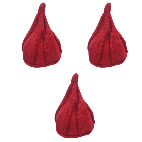 3St Kids Wintermuts Donkerrood Gebreid Elastisch Warm En Trendy 2