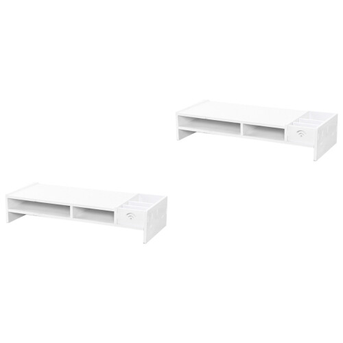 2Pièces Mini Étagère Bureau Pour Moniteur Et Rangement 2