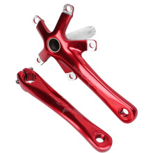 Aluminum Alloy 130mm Hollow Crankset for Folding & BMX Bikes in Red