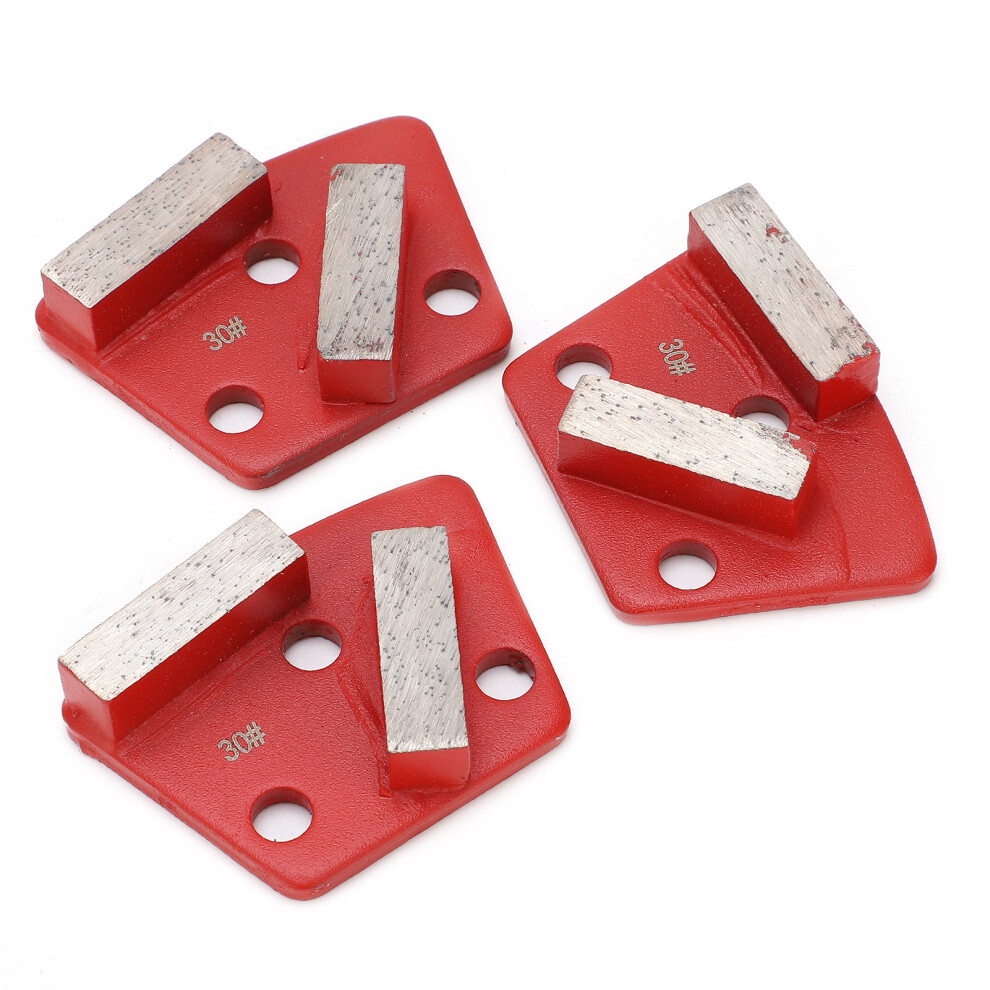 Red 30# Diamond Grinding Shoes 3Pcs Trapezoid Concrete Cutting With Long Teeth 8711391051527