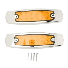 10PCS 12LED Yellow Side Marker Lights DC 12-24V Warning Trailer Lamps