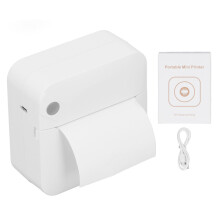 Pocket Printer Bluetooth Inkless Thermal Sticker Maker Label Printer, Wireless Mini Printer for Study Notes Photos with USB Charging White ABS Body