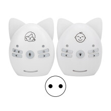 Baby monitor audio digitale con trasmissione wireless a 2,4 GHz, evita le interferenze, volume regolabile, luce notturna, funzione interfono