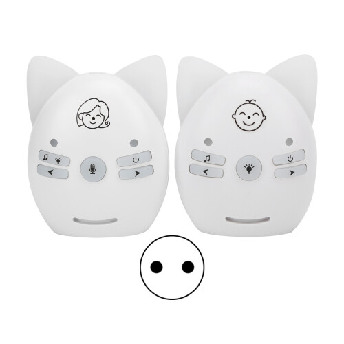 Digital Audio Baby Monitor With2.4GHz Wireless Transmission Avoid Interference Adjustable Volume Night Light Feature Two Way Intercom Function USB