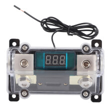 Stereo Distribution Inline ANL Holder for Vehicles, Power Distribution Block Box with LED Voltage Display and Automatic Power Cut-off