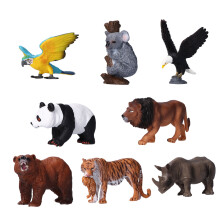 Conjunto de brinquedo Montessori para projeto escolar em miniatura, com detalhes realistas e decoração de bolo em miniatura com tema de animais da