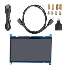 Monitor touchscreen capacitivo per Raspberry Pi da 7 pollici, plug and play, display IPS, ampio angolo di visione, risoluzione ultra nitida,