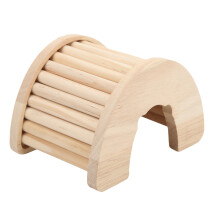 Niche en bois naturel pour petits animaux - Cachette idéale pour les petits animaux - Accessoires pour cage - Plateforme d'escalade en bois naturel