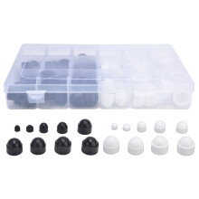 Kit de capas protetoras flexíveis de plástico para parafusos sextavados M4 a M12, fáceis de instalar e resistentes a baixas temperaturas.