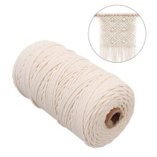 Flexible And Strong Cotton Rope For Macrame, Natural Eco-Friendly Twisted Cord Soft Skin-Friendly String For Crafts DIY Decorations Plant Hangers