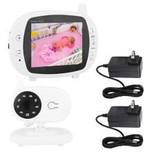 Baby monitor portatile con telecamera HD e visione notturna, schermo IPS, comunicazione bidirezionale, segnale digitale wireless, connessione senza