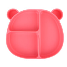 Piatti infrangibili con ventosa per bambini, in silicone alimentare, con scomparti divisori, fondo antiscivolo, lavabili in lavastoviglie e