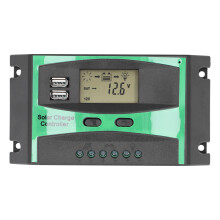 Intelligenter Solarladeregler mit LCD-Display und benutzerfreundlicher Oberfläche, Licht- und Zeitsteuerungsfunktionen sowie zwei USB-Ausgängen für