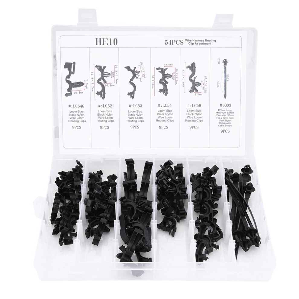 Adjustable Cable Ties Easy Installation Automotive Car Wire Harness Routing Clip Plastic Storage Box Vibration Resistant Universal Fit For Nissan 9071309184884