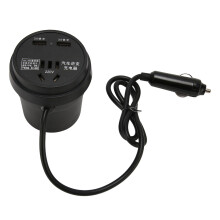 Convertisseur de voiture multi-appareils 150 W convertissant le 12 V CC en 220 V CA avec deux ports USB, protection contre les courts-circuits et
