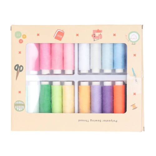 Versatile Sewing Thread Set Durable Cotton And Polyester for Hand & Machine Sewing Sewing Supplies Multipurpose Functionality - 20Color Threads