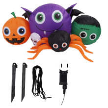 Wbudowany dmuchawiec, nadmuchiwane ozdoby na Halloween, dekoracje zewnętrzne, odporne na wiatr, światła LED, wodoodporny poliester, dekoracja na