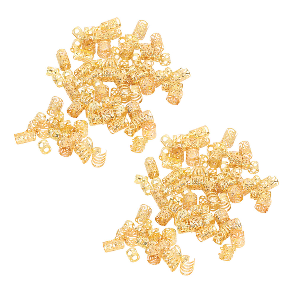 Unisex Gold 200 Braid Beads For Dreadlocks