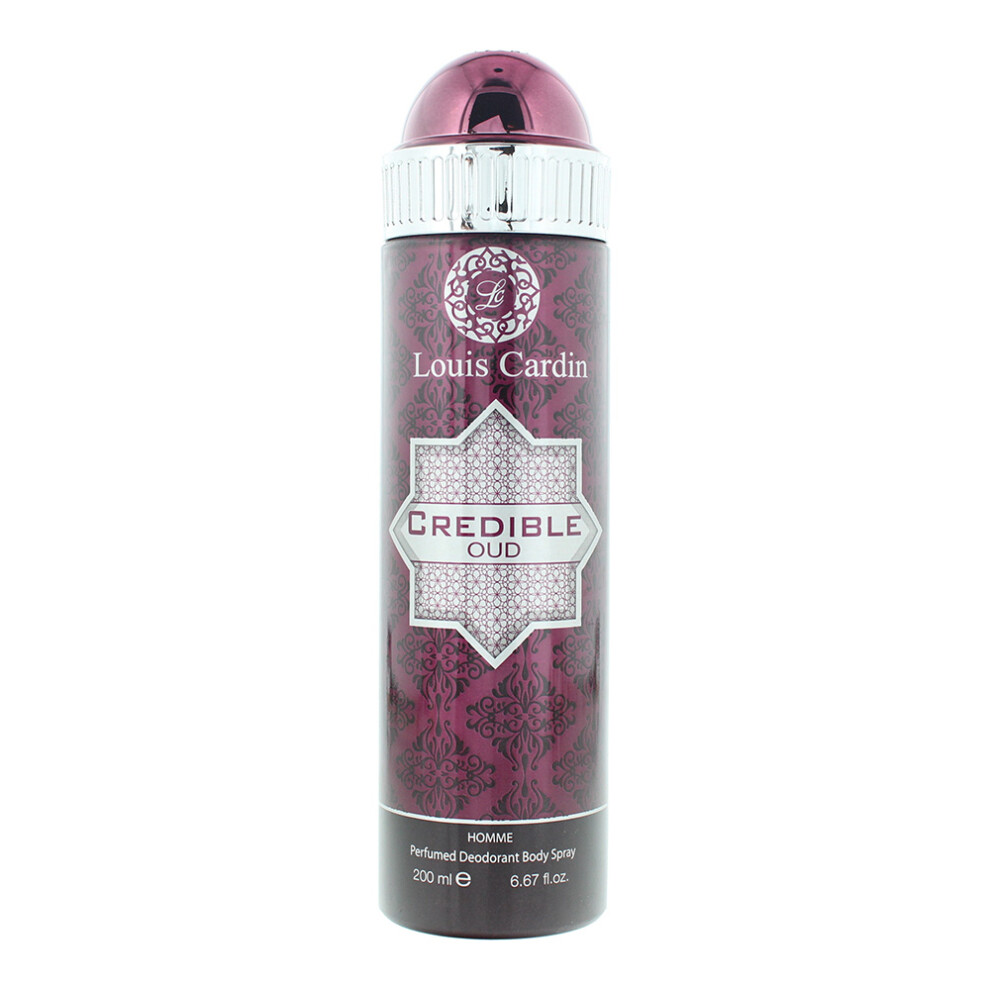 Louis Cardin Credible Oud Homme Perfumed Deodorant Body Spray 200ml - Image 3