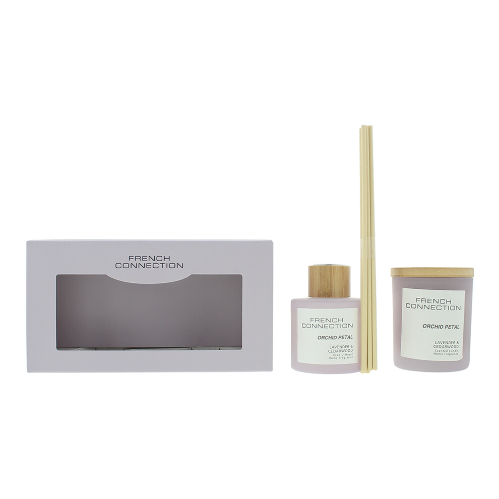 French Connection Pastel Collection Orchid Petal Diffuser 100Ml + Candle 130G