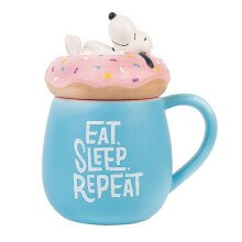 3D-Tasse, 500 ml Fassungsvermögen, Eat Sleep Repeat-Design